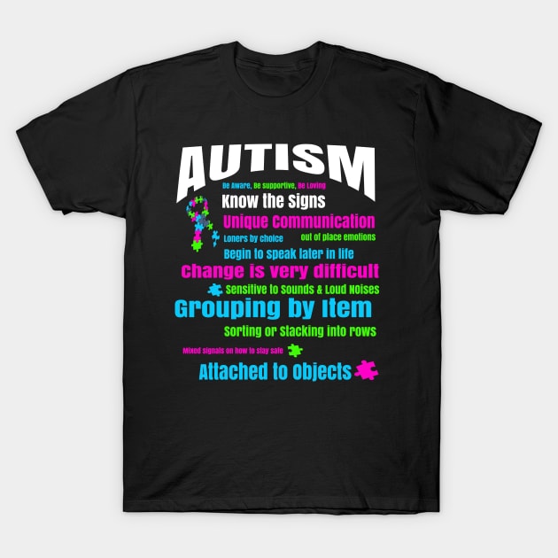 Autism Know the Signs T-Shirt by letnothingstopyou